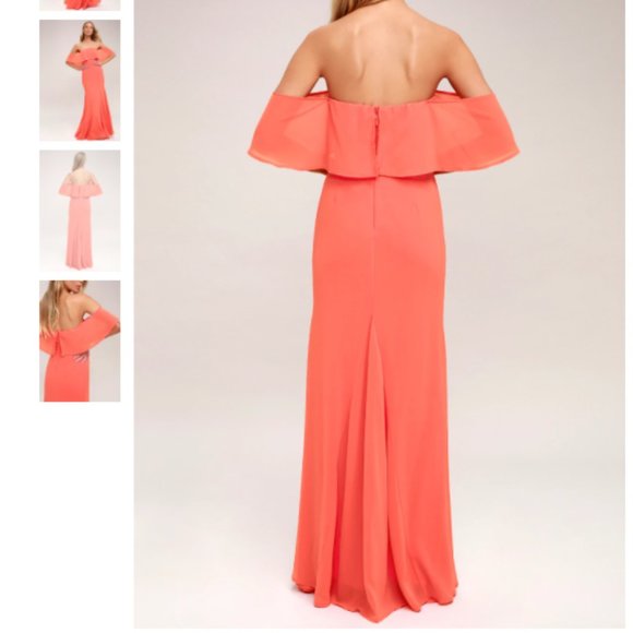 Lulu's All My 💗 Off-the-Shoulder Maxi Dress BNWT - Picture 3 of 10